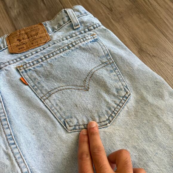 Vintage Levi’s 505 Jeans Men's Size 36x30 Light Washed Made In Puerto Rico Worn - Picture 6 of 9